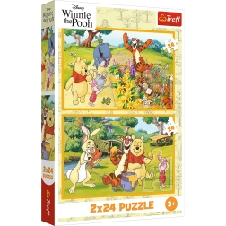 Puzle 2x24 Disney Vinnijs Pūks – Diena dārzā