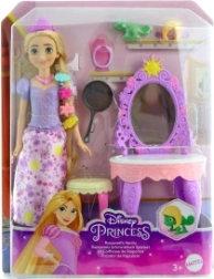 Disney Princess Rapuncele ar stilīgiem aksesuāriem – rotaļu komplekts ar lelli un draugu Paskālu
