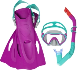 Bestway Hydro Swim Firefish bērnu snorkelēšanas komplekts ar masku, šnorkeli un pleznām, zils (7+)