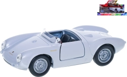 Welly Porsche 550 Spyder sudraba krāsas metāla automašīnas modelis, 12 cm