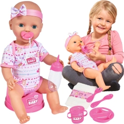 Simba New Born Baby funkcionāla lelle 43 cm ar podiņu un piederumiem
