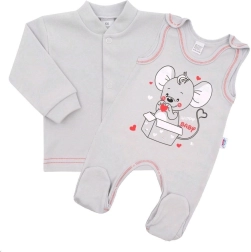 Zīdaiņu komplektiņš NEW BABY Mouse, pelēks, izm. 80 (9–12 mēneši)