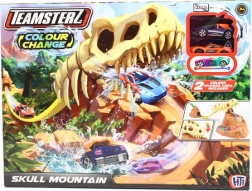 Teamsterz track with dinosaur mouth and color-changing cars