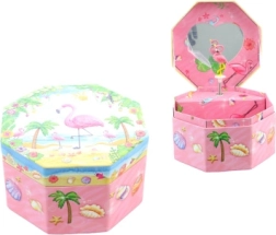 Mūzikas rotu lādīte ar flamingo