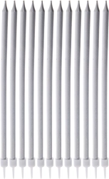 Gara sudrabkrāsas kūku sveces 14,5 cm, 12 gab.