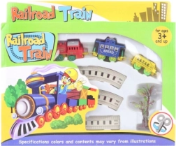 Wind-up train set with locomotive and 2 carriages