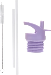 A Little Lovely Company aizvāku, birstītes un salmiņa komplekts nerūsējošā tērauda pudelei 350 ml – Vienradži