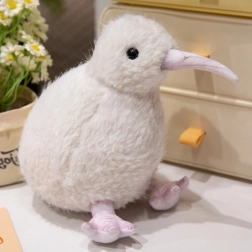 Pūkains baltais kivi putns 21 cm