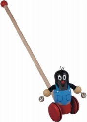 Koka stumjamā rotaļlieta Kurmis ar zvaniņiem