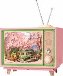 Rokr 3D koka muzikālā lādīte retro TV – brauciens cauri sakuru mežam DIY
