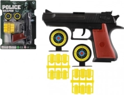 Plastmasas korķa pistole ar lādiņiem un mērķiem 17 cm