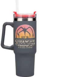 Stranger Things thermal tumbler 1200 ml with straw and handle