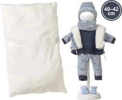 Llorens apģērbs lellītei New Born 40–42 cm, 6 daļu komplekts ar divpusēju spilvenu