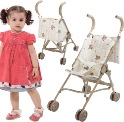 Woopie doll stroller with bear pattern