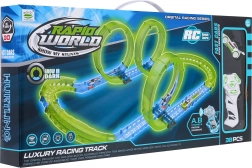 Glowing Racing Track with RC Car, 38 Pieces
