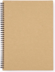 Spirālbloks A4 kraft stilā ar dubulto spirāli, laminēti vāki