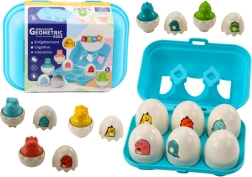 Krāsaina sešu ģeometrisku dinozauru olu komplekts