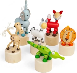 Bigjigs Toys koka spiežamie Safari dzīvnieciņi