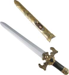 Knight sword with golden sheath and sound effects 55 cm