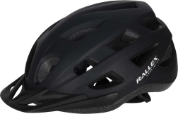 Rallex cycling helmet with visor, black, M 54–58 cm