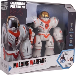 Daudzfunkcionāls balts un oranžs tālvadāms robots