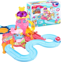 Interaktīvs rotaļu komplekts ar kāmīti – jautra trase ar ātrās ēdināšanas parku