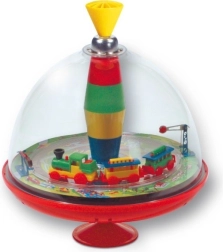 Spēlējoša metāla virpa ar vilcieniņa motīvu