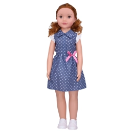 Walking doll in blue dress 70 cm