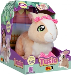 Interactive mascot bunny Tusia with bow