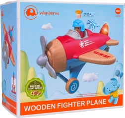 Koka sarkanā lidmašīna ar gaismām un skaņām