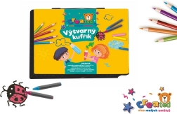 Radošas zīmēšanas un gleznošanas komplekts plastmasas koferītī