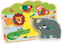 Ievietošanas puzle Džungļu dzīvnieki ar skaņām Djeco