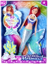 Leļe Steffi Jūras feja Sparkle ar varavīksnes gaismas asti