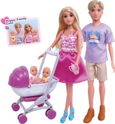 Lelle ar ģimeni 30 cm ar ratiem un piederumiem