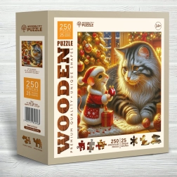 WOODEN CITY koka puzle kaķis un pele, 250 detaļas