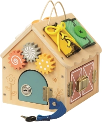 2Kids Toys koka aktivitāšu namiņš (domeņš) dabīgā krāsā, mazs