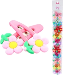 Matu sprādzes ar puķītēm, 2 gab. (iepakojumā pa 10)