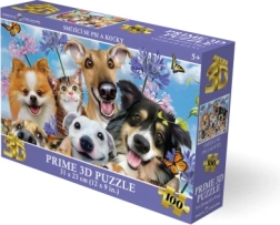 3D puzle smejoši suņi un kaķi (100 detaļas)