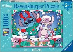 PUZZLE 100 gab. DISNEY Stitch Ziemassvētki