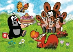 Dino Puzzle Žurkas dzimšanas diena Krtek 24 Maxi gabali