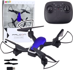 Falcon drons ar sešu asu stabilizāciju un LED gaismām