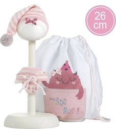 Apģērba komplekts lelles mazulim New Born 26 cm izmēram ar piederumiem