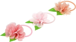 Chayenne Hair Ties with Flower 3 pcs