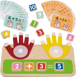 Tooky Toy koka izglītojoša rotaļlieta skaitīšanās mācībām ar pirkstiem