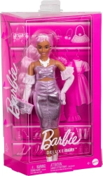 Barbie Deluxe Style lelle ar metāliski rozā kleitu