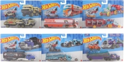 HOT WHEELS transportēšanas kravas auto ar automašīnīti 1:64