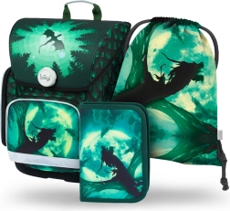 Skolas komplekts BAAGL Ergo Pūķis: aktovka, penālis, maisiņš