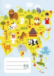 Skolas burtnīca A5 ar palīglīnijām pirmklasniekiem, 10 lapas