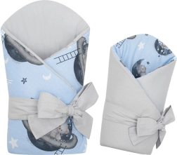 Divpusēja bērnu ietinamā sedziņa New Baby Teddy Bear in Space 80×80 cm