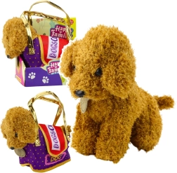 Plush poodle in a Velcro-closure bag – light brown pet